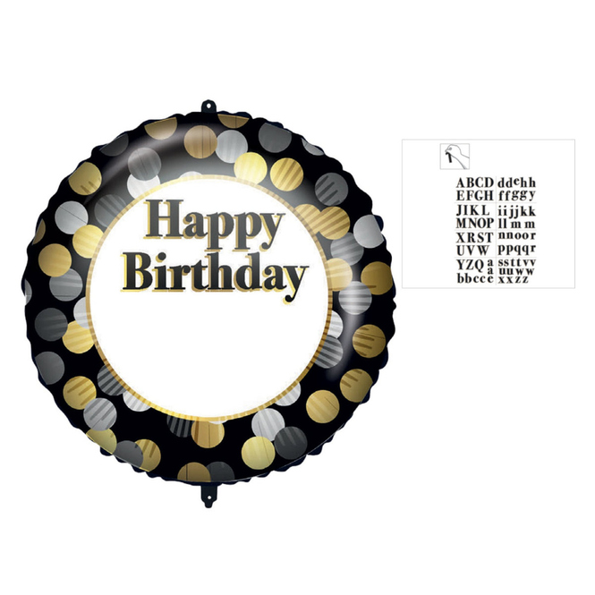 Folienballon - Happy Birthday - Ø ca. 46 cm 