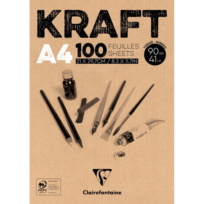 CLAIRFONTAINE  Kraft Zeichenblock - DIN A4 