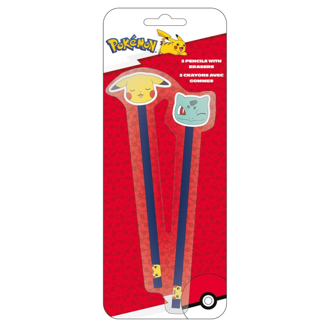 Pokémon - Bleistift mit Radierer - 2er Set 