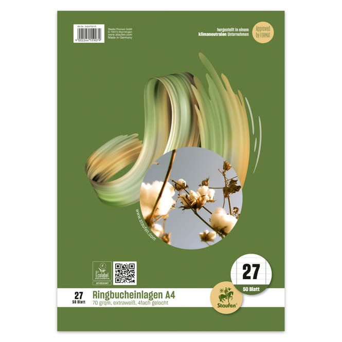 Staufen - Premium Ringbucheinlage DIN A4 - Lineatur 27 