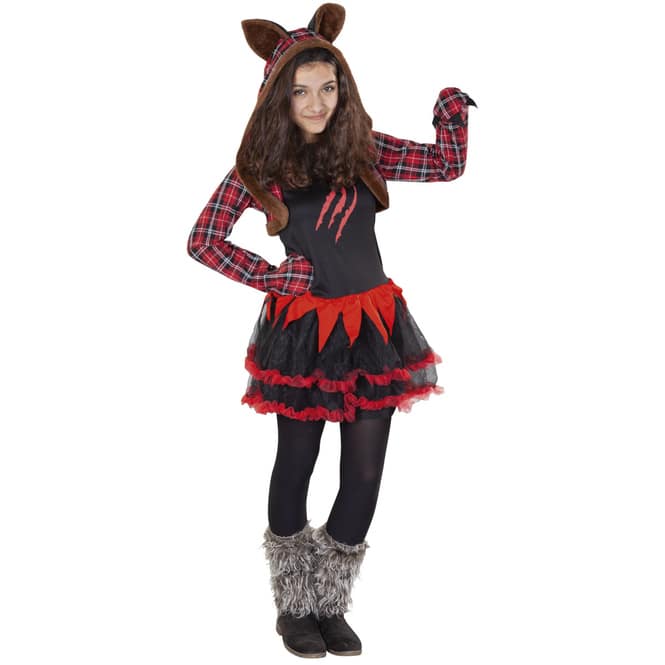 Kostüm - Werwolfmädchen - für Kinder - 2-teilig - verschiedene Größen