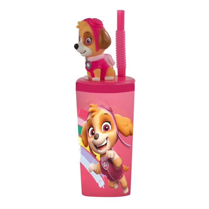 Thumbnail - Paw Patrol - Trinkbecher Skye mit Trinkhalm - rosa