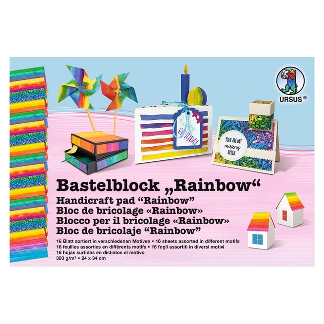 Bastelblock - Rainbow - 16 Blatt 