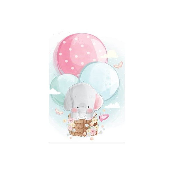 Geschenktasche - Elefant mit Luftballons - ca. 26 x 32 x 12,5 cm