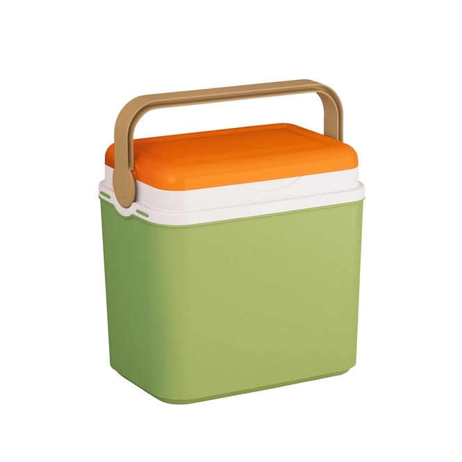 Kühlbox - 10 L - orange/grün, ca. 30 x 19 x 28 cm