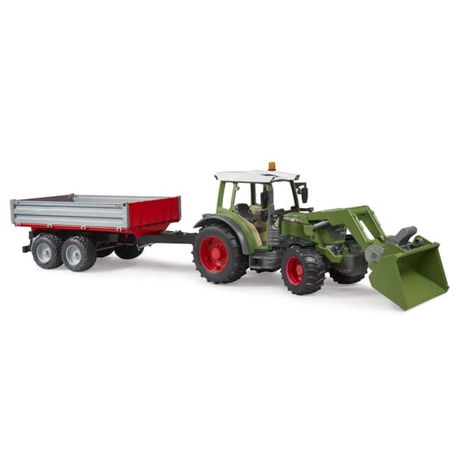 BRUDER 02182 - Fendt Vario 211 - Traktor mit Frontlader und Bordwandanhänger