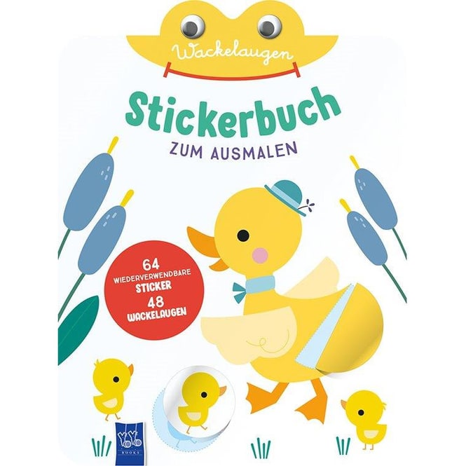 Wackelaugen Stickerbuch zum Ausmalen - Ente
