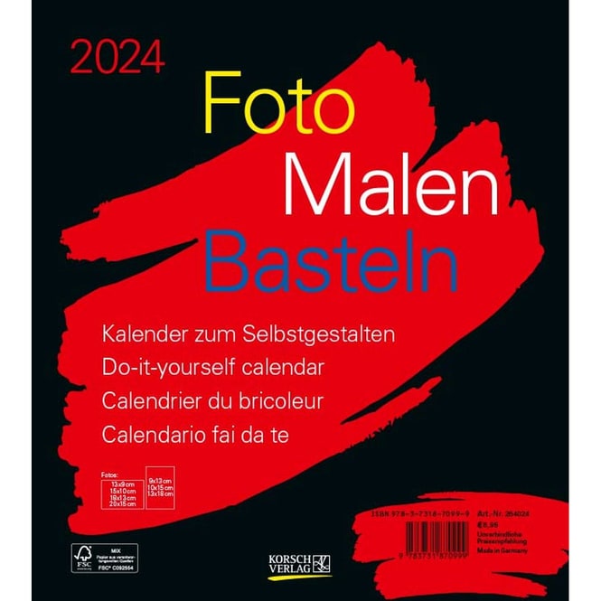 Bastelkalender 2024 - schwarz