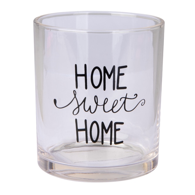 Windlicht - Home Sweet Home - klar - ca. 8,5 x 10 cm
