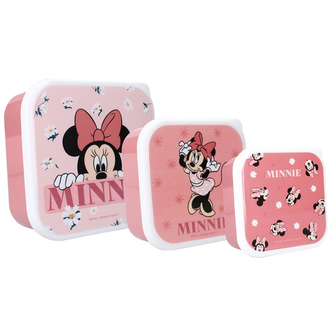 Minnie Mouse - Snackbox - Bon Appetit! - 3-er Set - rosa