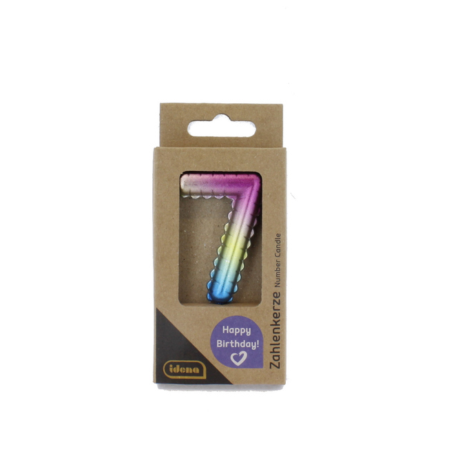 Zahlenkerze 7 metallic bunt