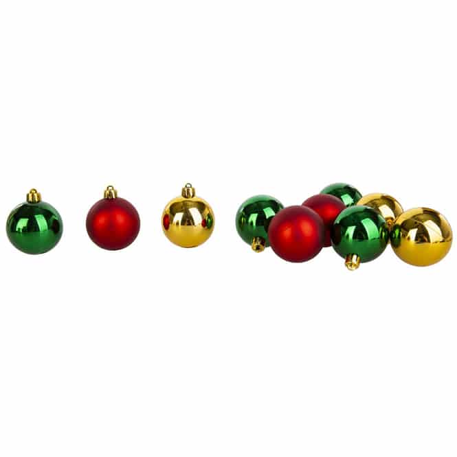 Christbaumkugeln - bruchfest - rot/grün/gold - ca. 5 cm - 20 Stück