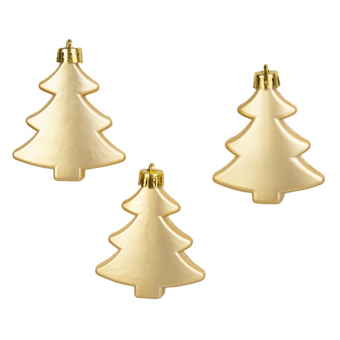 Baumhänger - Tannenbaum - bruchfest - gold - ca. 6 cm - 6 Stück