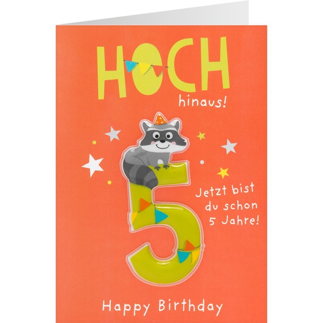 Geburtstagskarte - Hoch hinaus! - Jetzt bist du schon 5 Jahre! - Happy Birthday