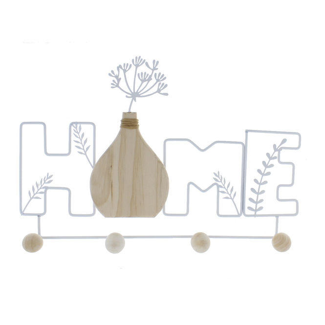 Gaderobe Home weiß/braun - ca. 40 x 5 x 27,5 cm