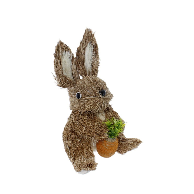 Hase stehend mit Karotte - braun/orange - ca. 11 x 11 x 18 cm