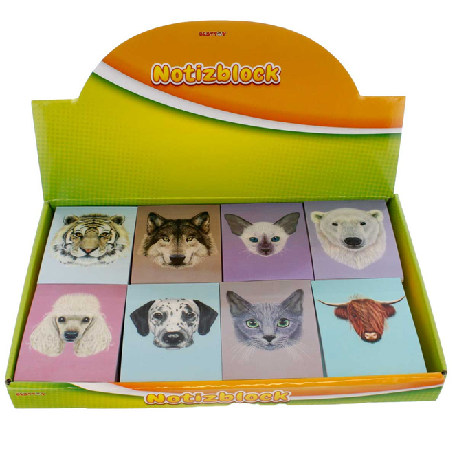 Besttoy - Mini Notizblock - Tiere - 1 Stück