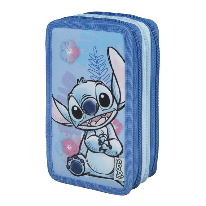 Stitch - Federmäppchen mit 3 Fächern - 30-teilig