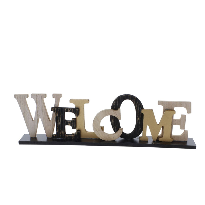 Holz-Schriftzug - Welcome - ca. 40 x 5 x 11 cm
