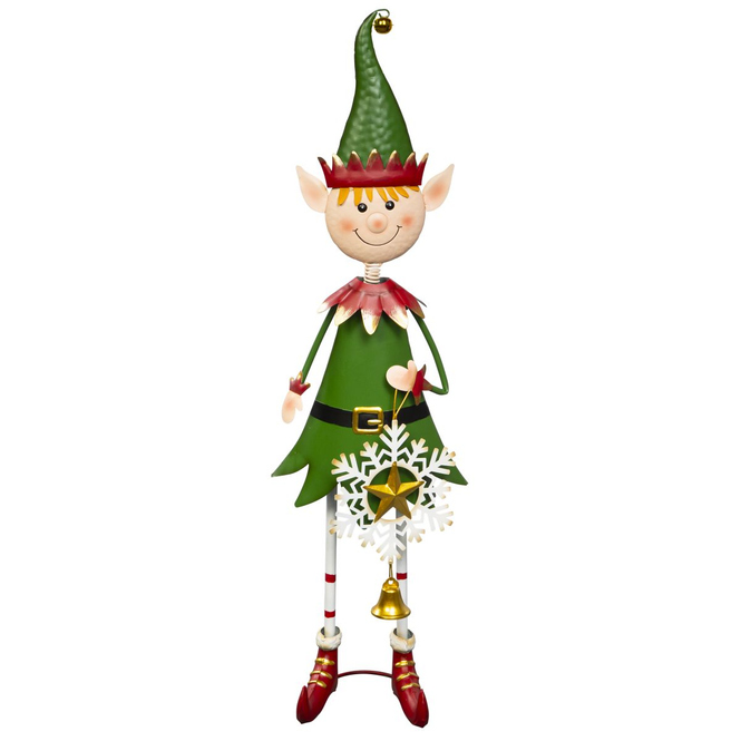 Weihnachtself mit Schneeflocke - ca. 24 x 16 x 80 cm