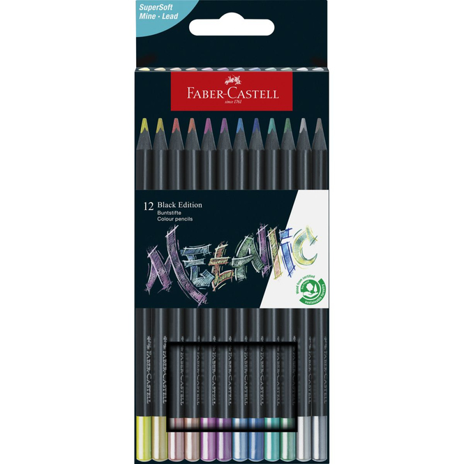 Buntstifte Set - Black Edition - Metallic -12-teilig