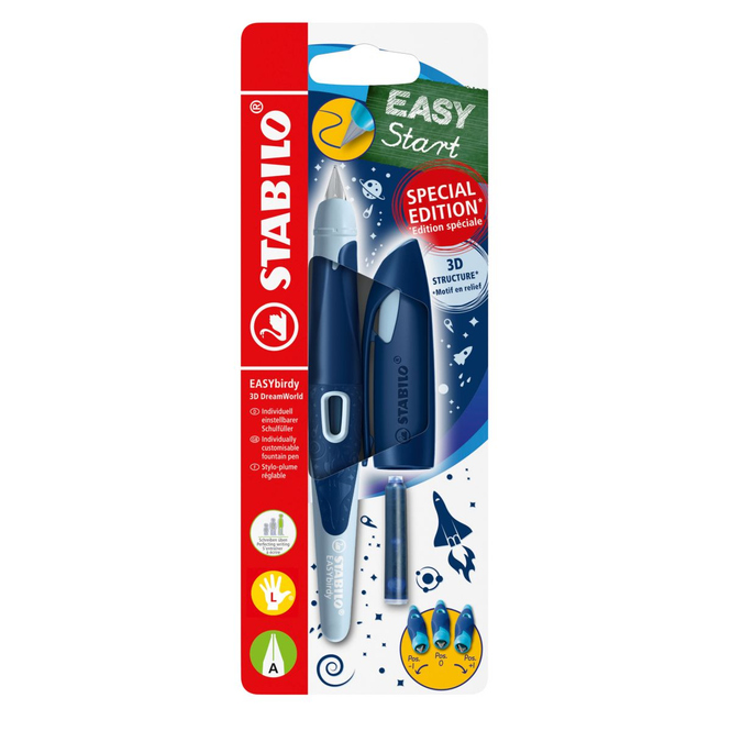 Lot De 3 Stylos-Plume Jetables Zebra Fuente - Encre Noir, Bleu Et Rouge - Écriture Fluide Et Confortable