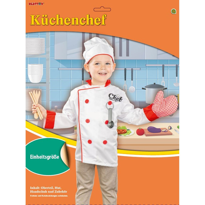 Kinderkostüm - Küchenchef - Einheitsgröße