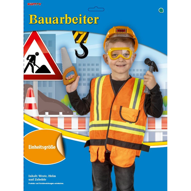 Kinderkostüm - Bauarbeiter - Einheitsgröße