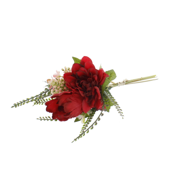Kunst-Blumenstrauß rot - gebunden - ca. 36 cm
