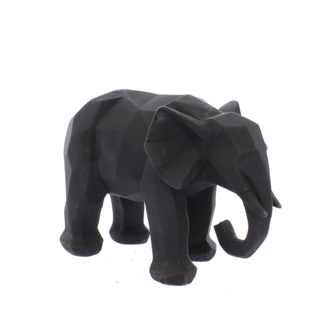 Dekofigur Elefant - geometrische Form - schwarz/weiß - 1 Stück