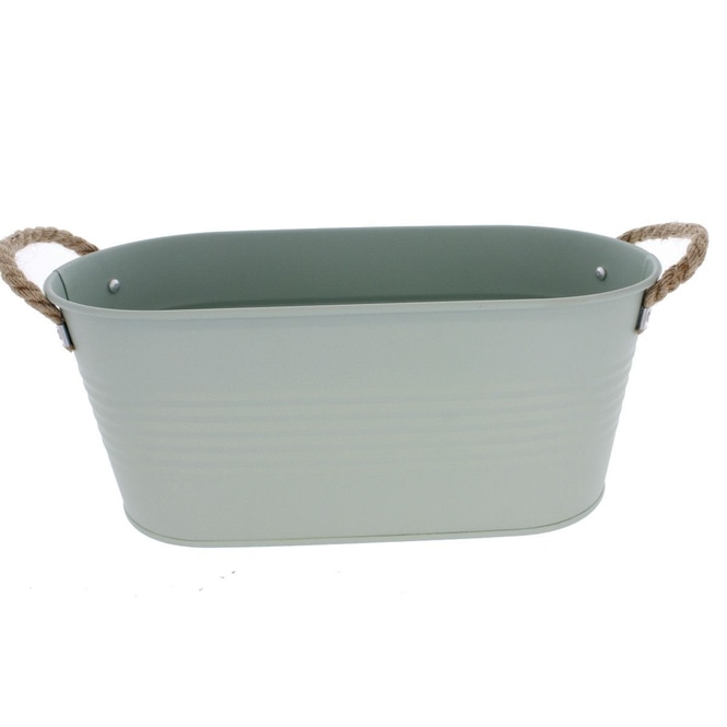 Pflanzkasten - oval mit Seilgriffen - Garden - ca. 32 cm - mint