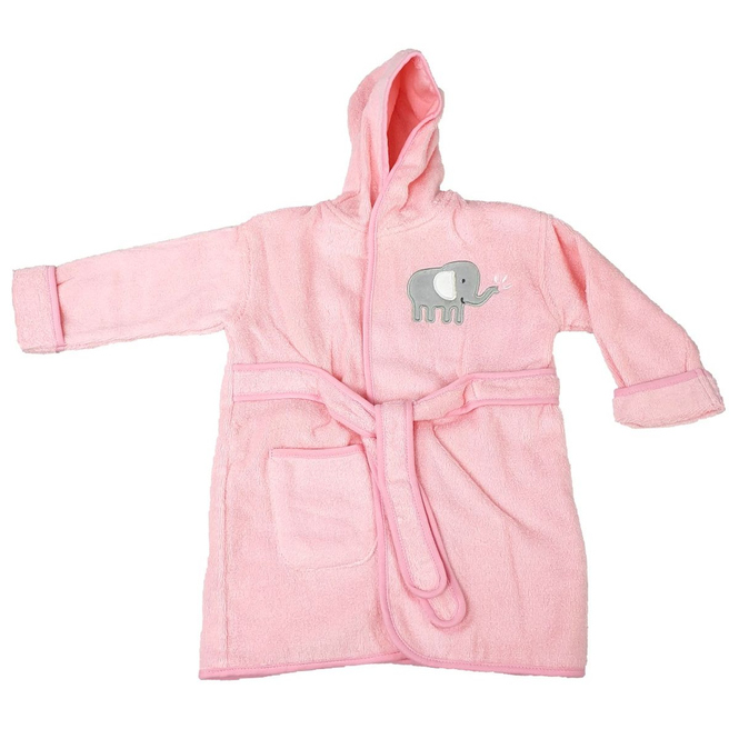 Bademantel - Elefant - pink - verschiedene Größen - 1 Stück