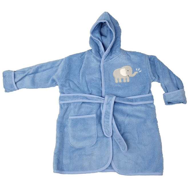 Bademantel - Elefant - blau - verschiedene Größen - 1 Stück
