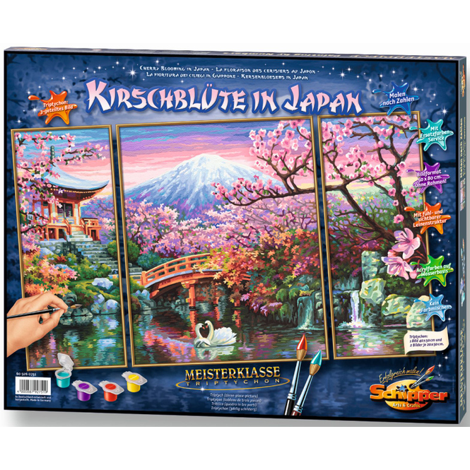 Malen nach Zahlen - Kirschblüte in Japan - Meisterklasse Triptychon - Schipper