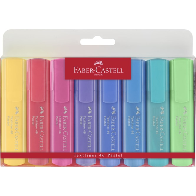 Faber-Castell - 8 Textmarker - Pastellfarben  