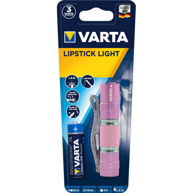 Varta - LED Taschenlampe - Lipstick Light - pink