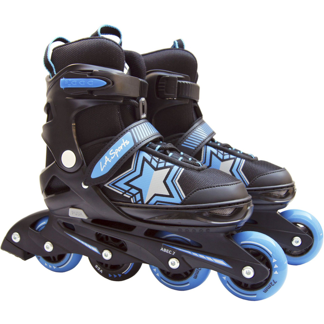 Inline Skates mit Stern in blau/schwarz - verstellbare Größe: 33-37 