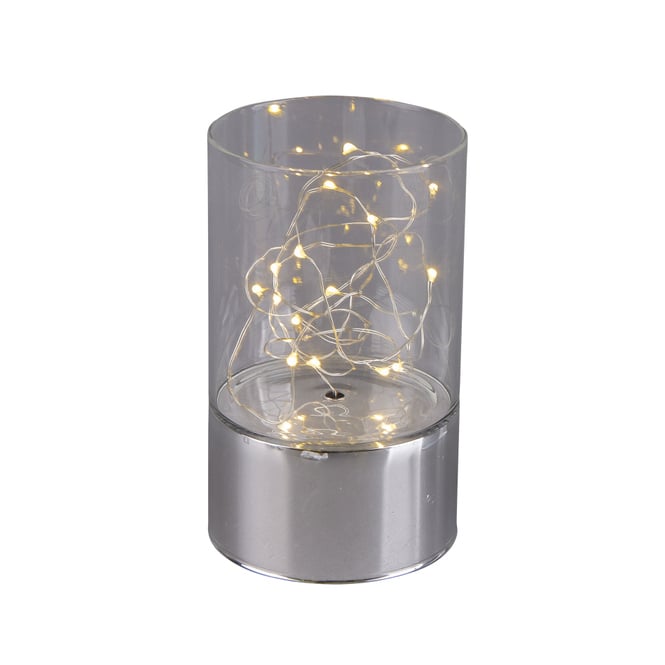 LED-Zylinder - aus Glas - ca. 9 x 15 cm 