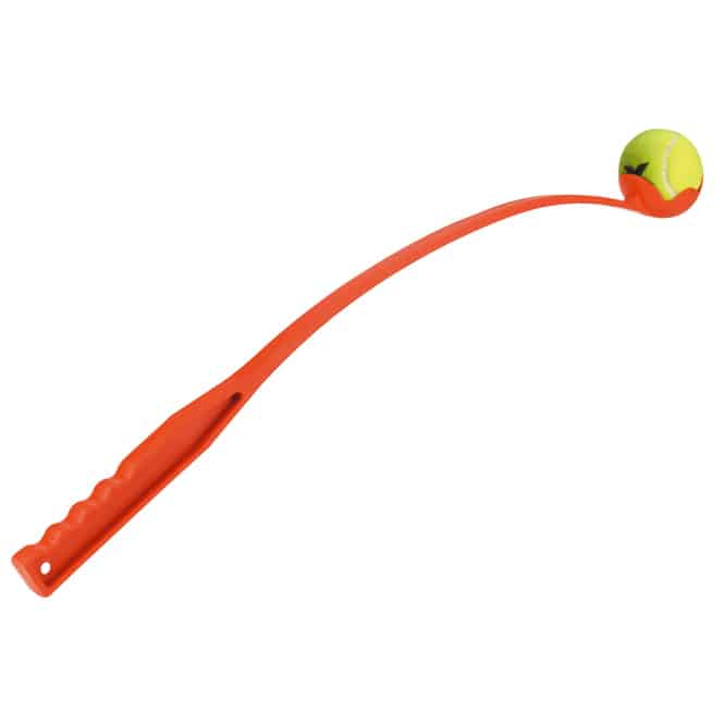 Hundespielzeug - Ballwerfer mit Tennisball - orange 