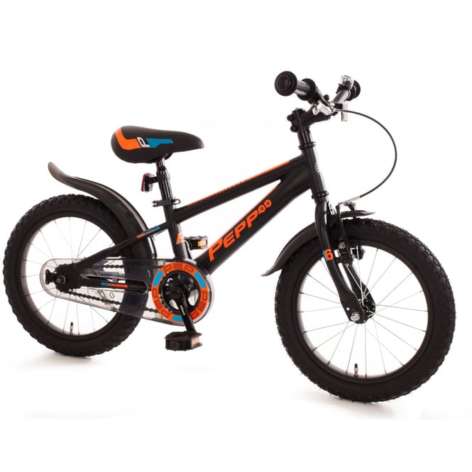 Fahrrad - PEPP - 16 Zoll - matt schwarz/neon orange 
