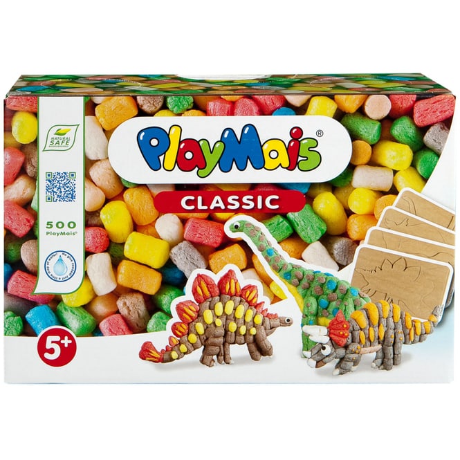 PlayMais - Bastelset Dinosaurier - 550 PlayMais + Schablonen 