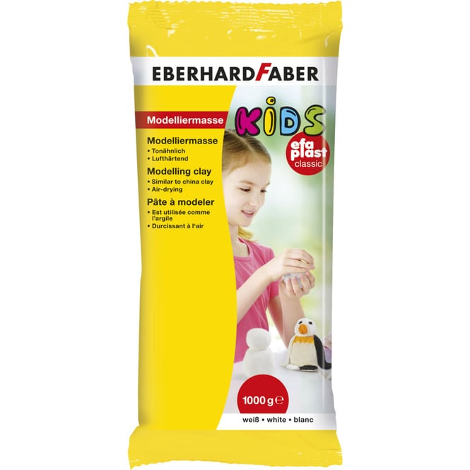 EBERHARD FABER Modelliermasse 1KG "EFA Plast classic" weiß 1000g lufthärtend 