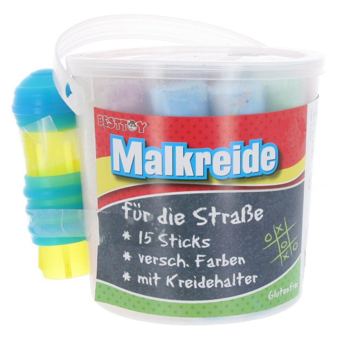 Straßenmalkreide - 15 Sticks - bunt