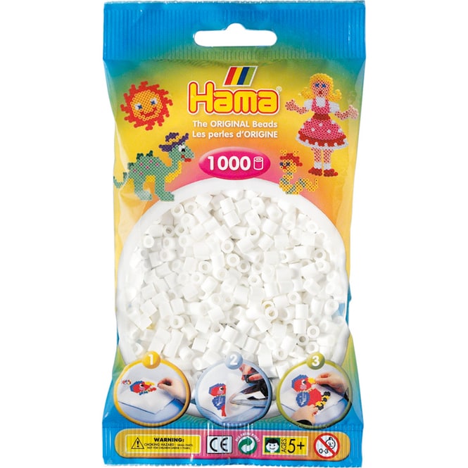 Hama Bügelperlen - 1000 Perlen - weiß 