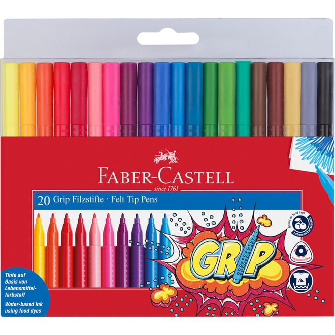 Faber-Castell - Grip Filzstifte - 20 Farben 