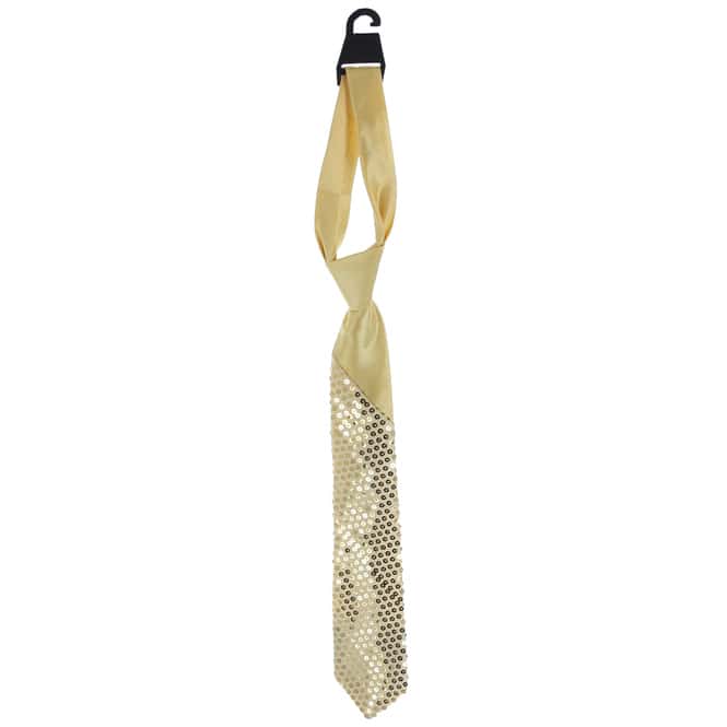Krawatte mit Pailletten - für Erwachsene - gold 