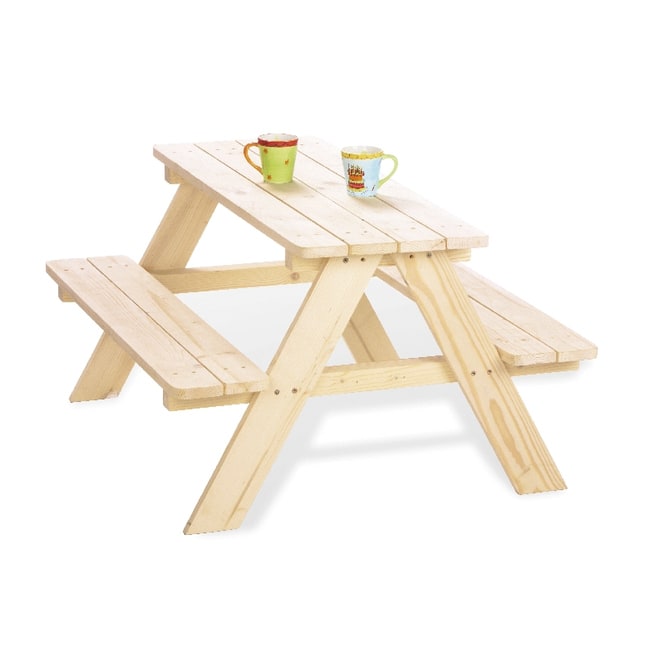Pinolino - Holz Picknicktisch für Kinder - Nicki - ca. 90 x 85 x 50 cm 