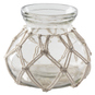 Teelichthalter - Makramee - aus Glas - ca. 11,5 x 15 cm - Bild 1