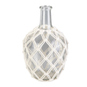 Vase in Flaschenform - mit Makrameenetz - aus Glas und Textil - ca. 16 x 26 cm - Bild 1