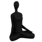 Yogafigur - sitzend - schwarz - ca. 14 x 10 x 20 cm - Bild 1